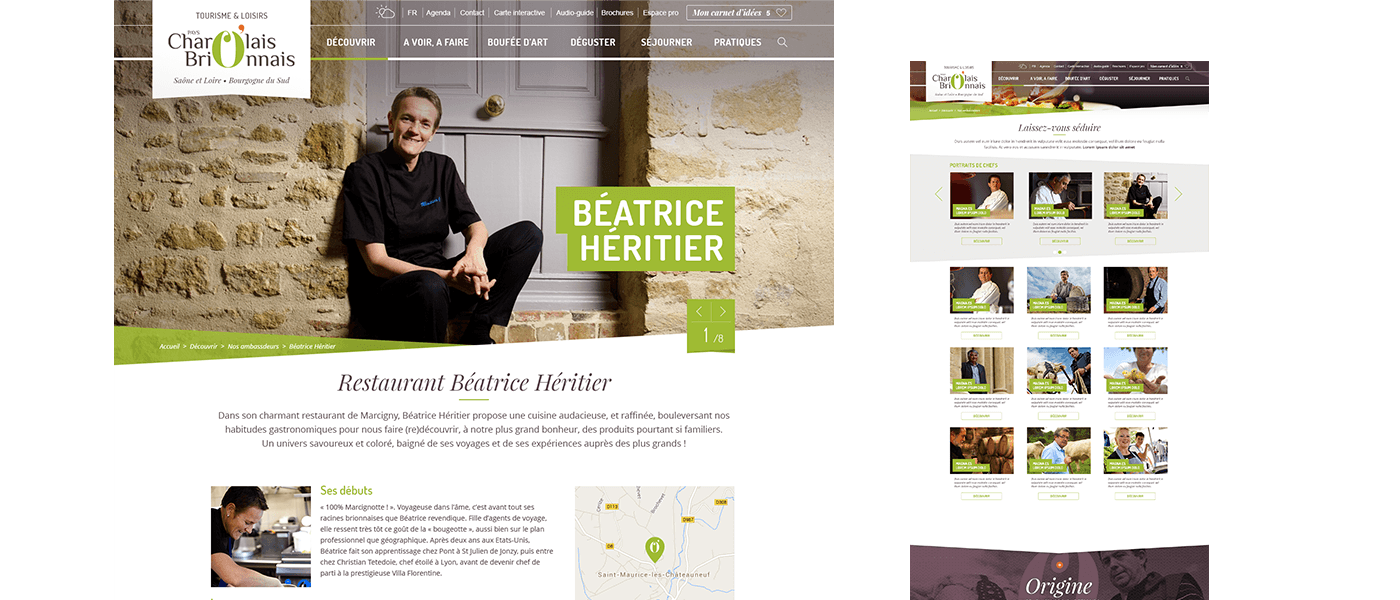 Webdesign du site Charolais Brionnais Tourisme